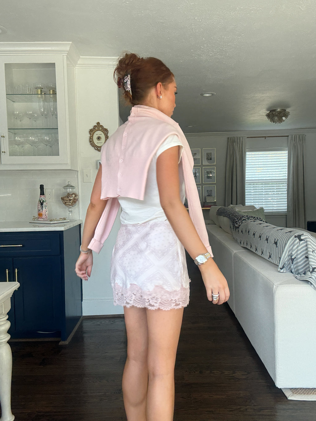 Saddle Rose Bandana Lace Trim Skirt