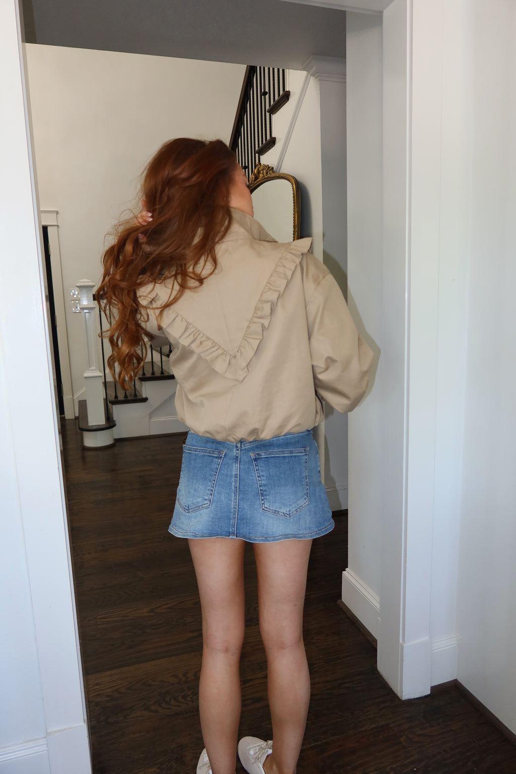 Romy Ruffle Funnel Neck Zip Jacket