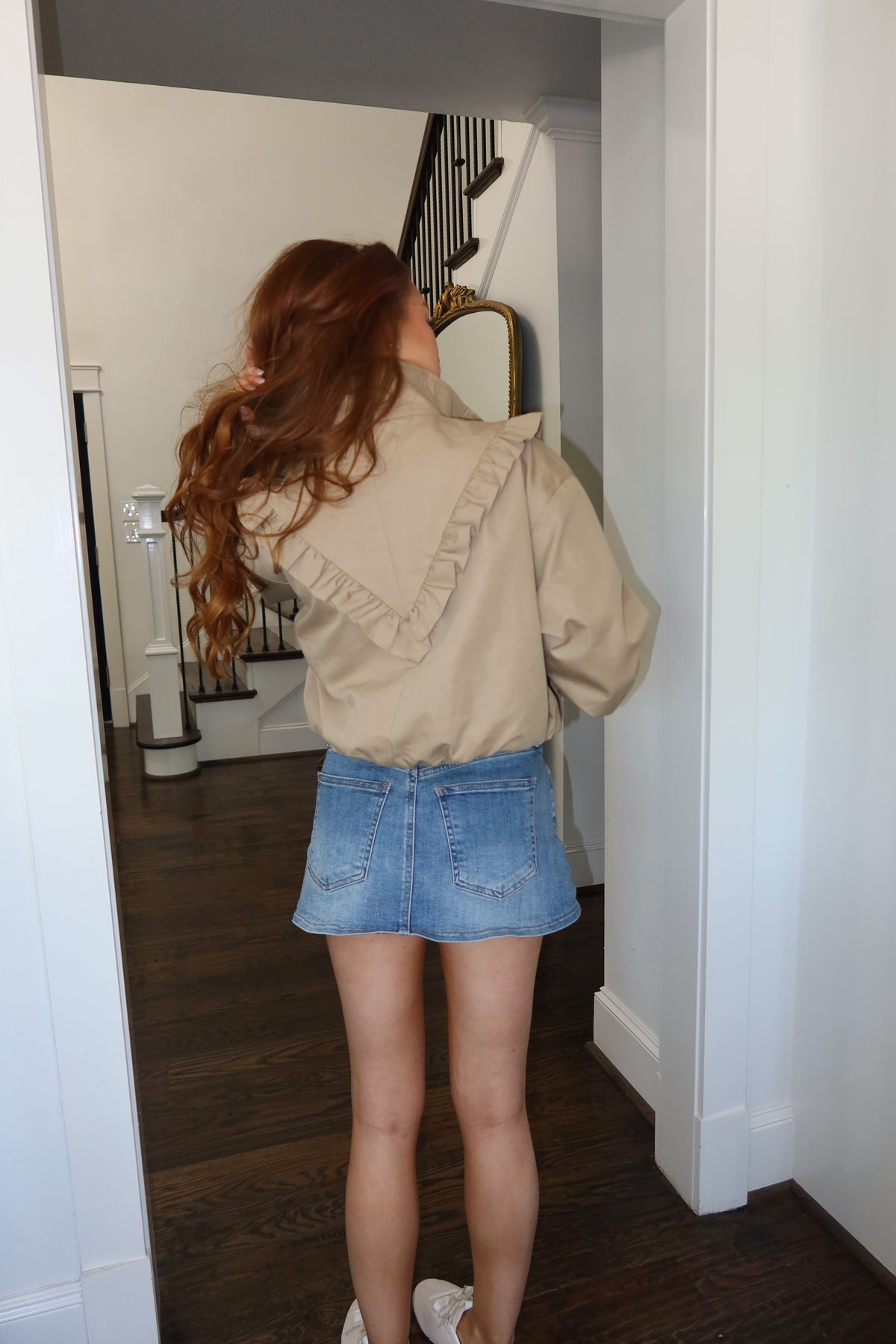 Romy Ruffle Funnel Neck Zip Jacket