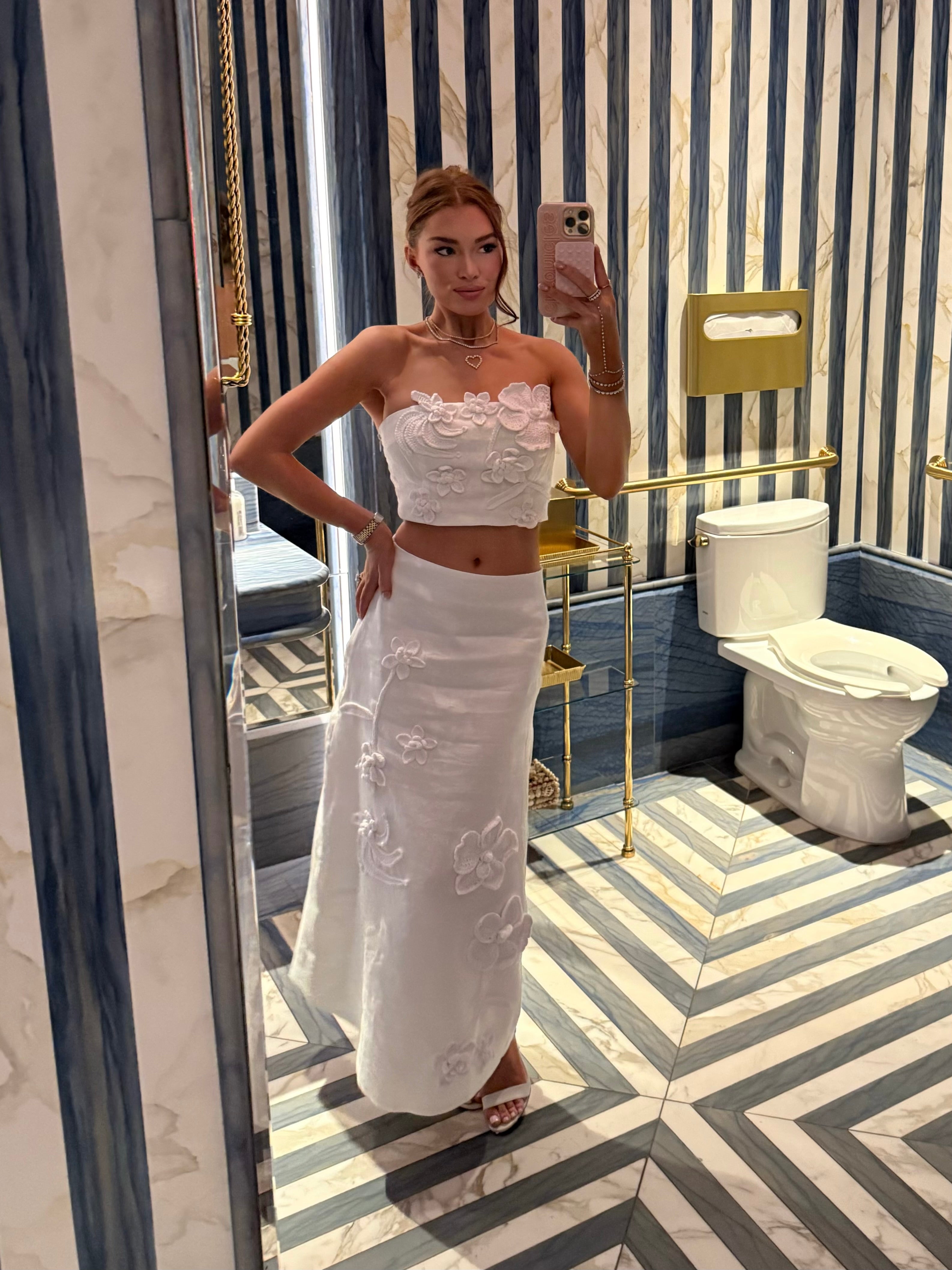 Fleur Crochet Flower Maxi Skirt Set