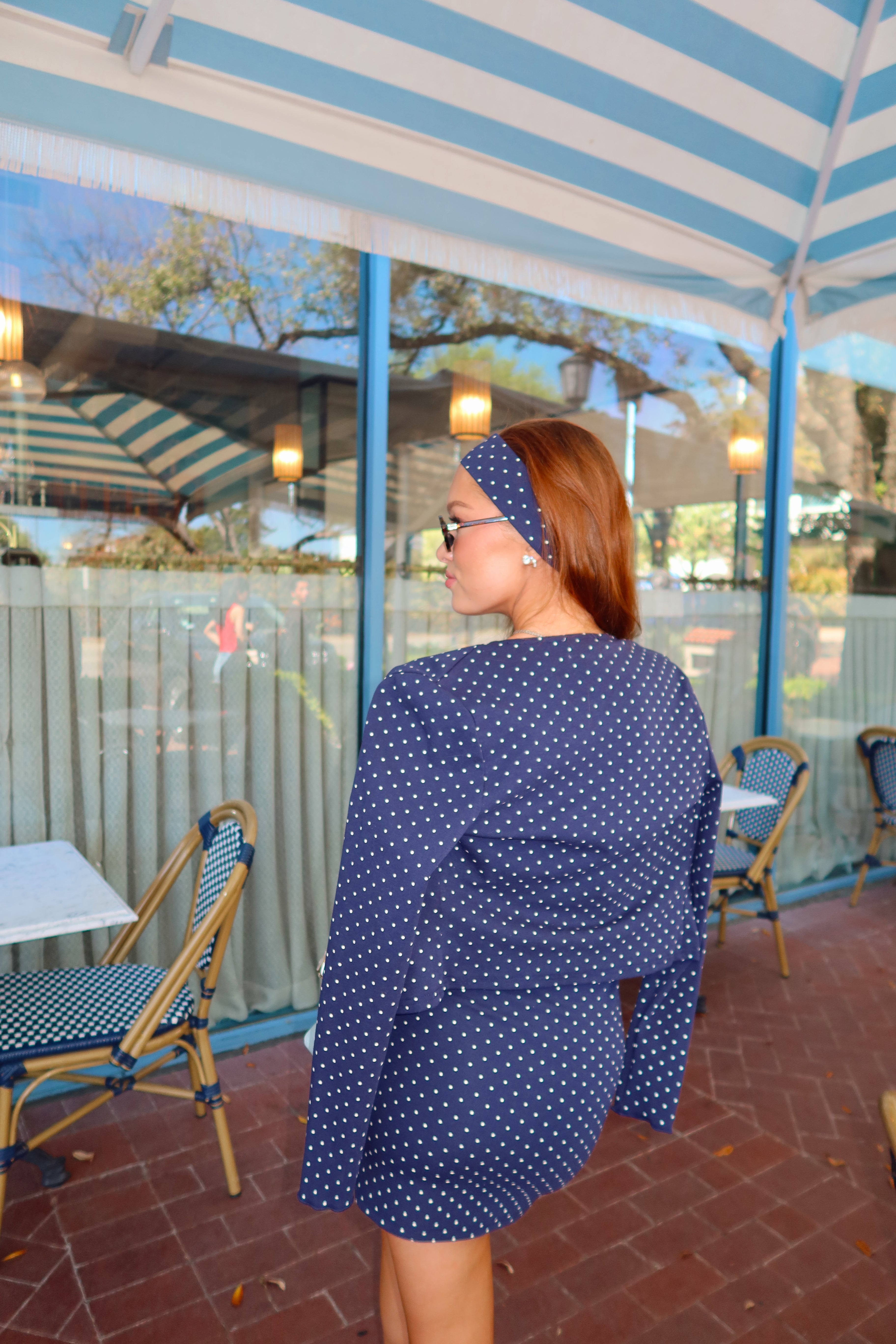 Paige Polka Dot Cardigan + Headband