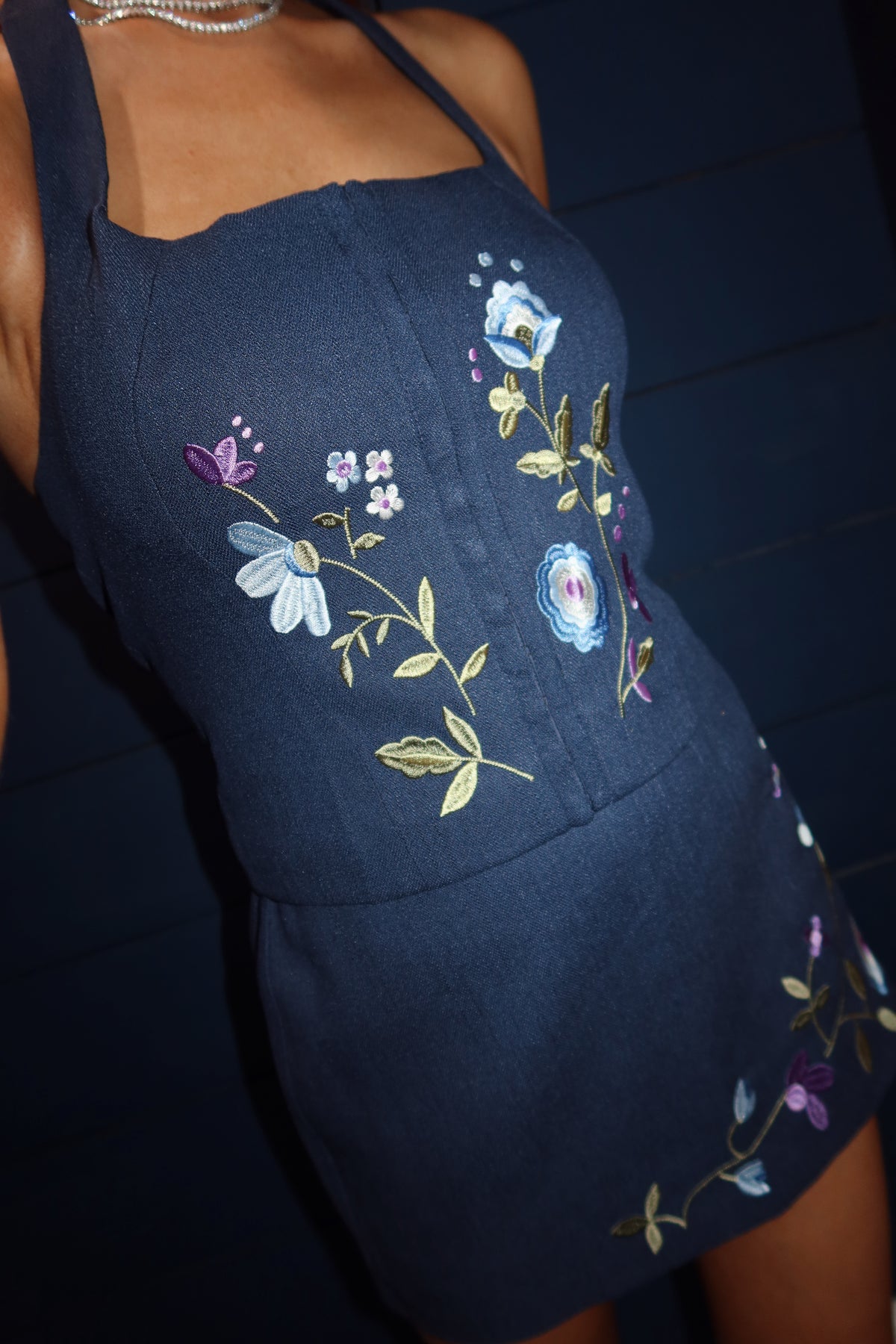 Floral Embroidered Top & Skort Set