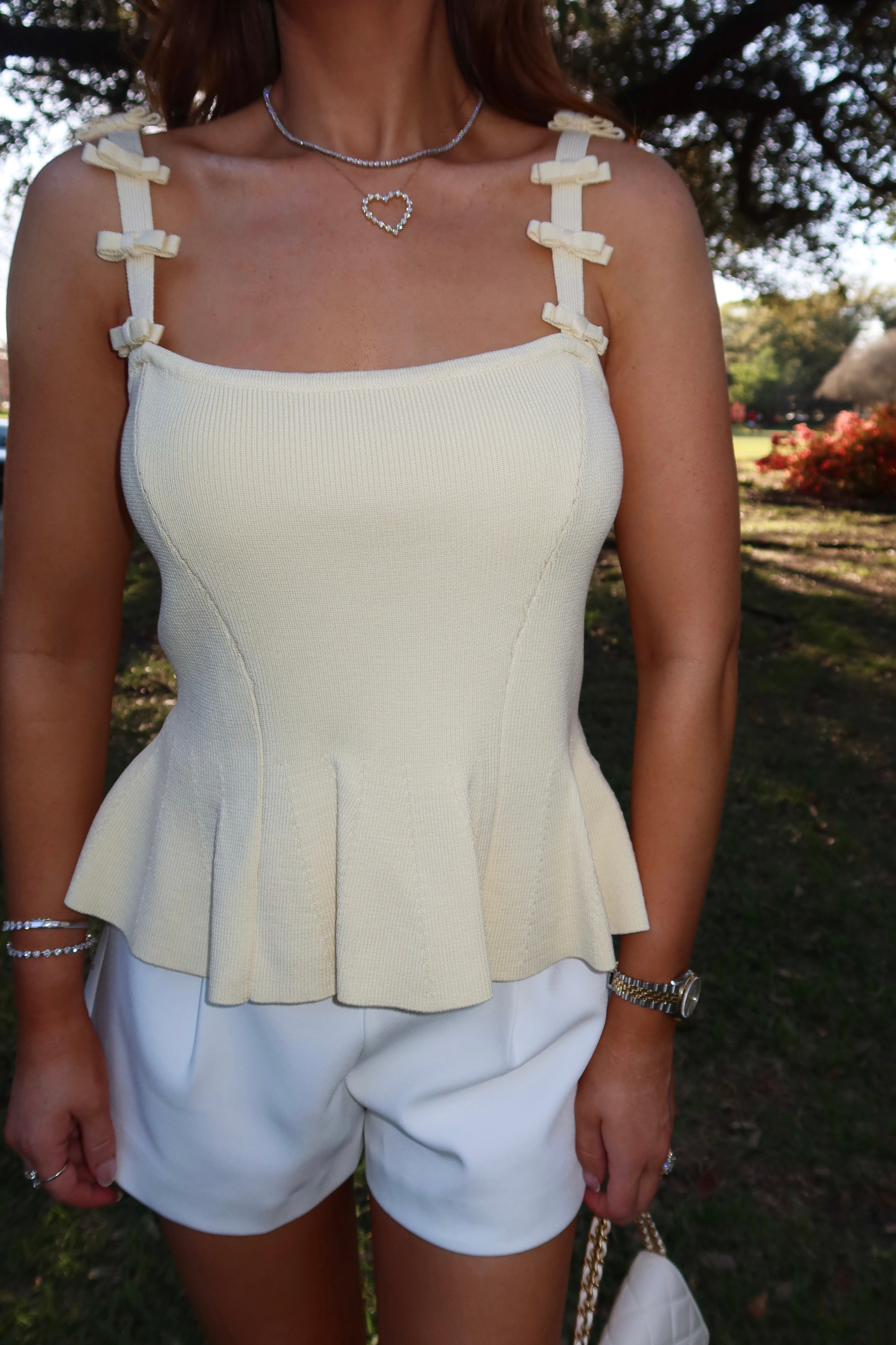 Pia Bow Peplum Top