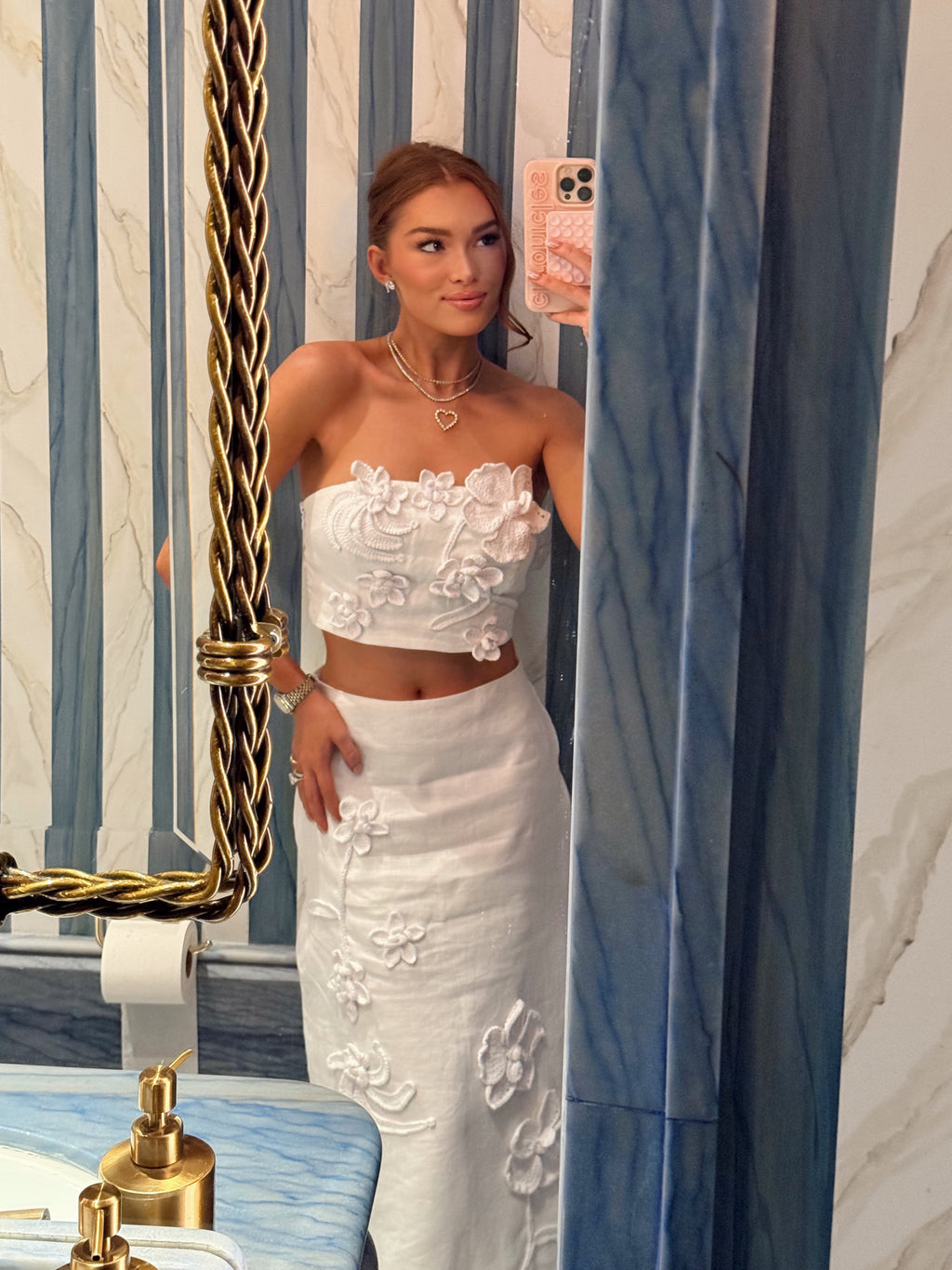 Fleur Crochet Flower Maxi Skirt Set