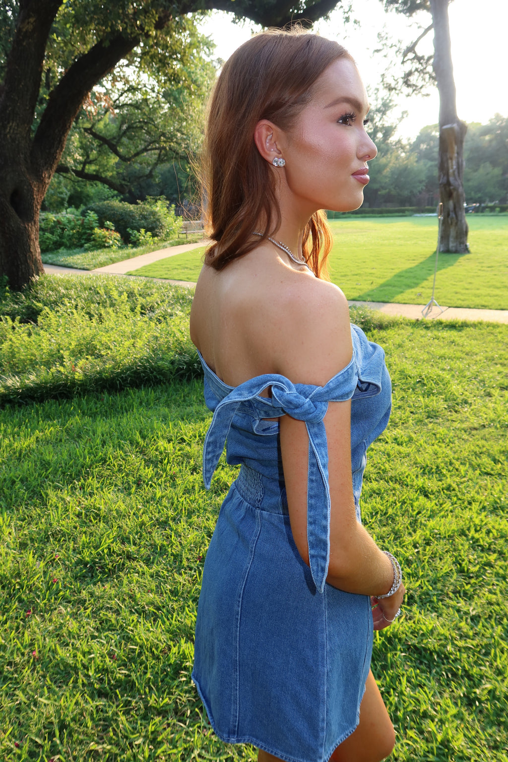 Juliette Denim Off The Shoulder Dress