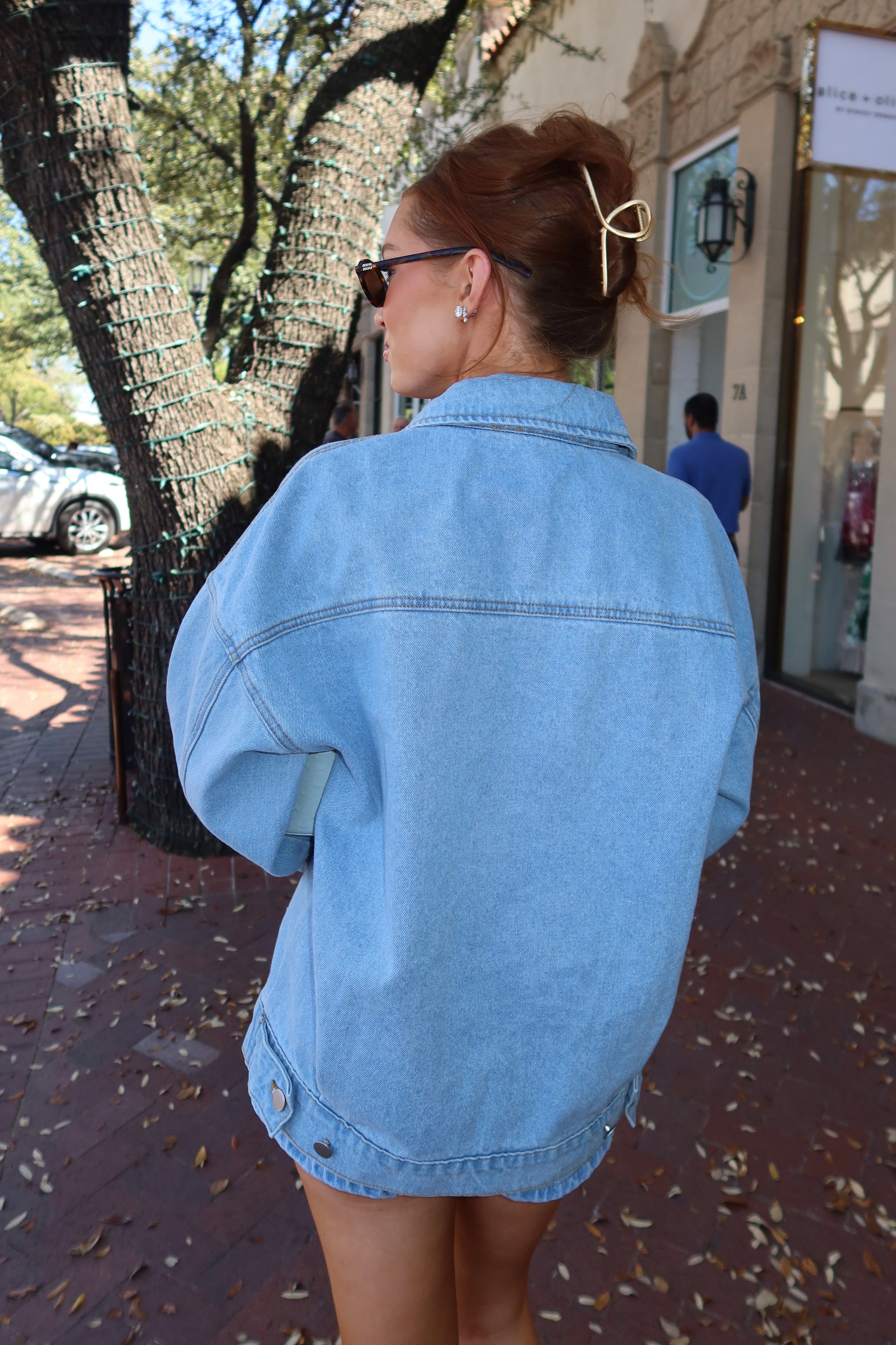 Brianna Oversized Denim Jacket & Short Set (RESTOCK)