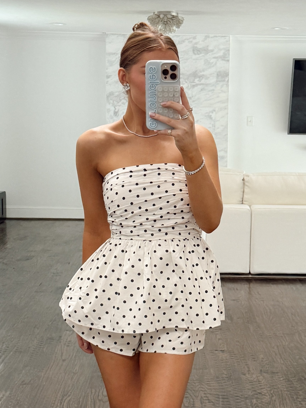 Jena Polka Dot Peplum Top