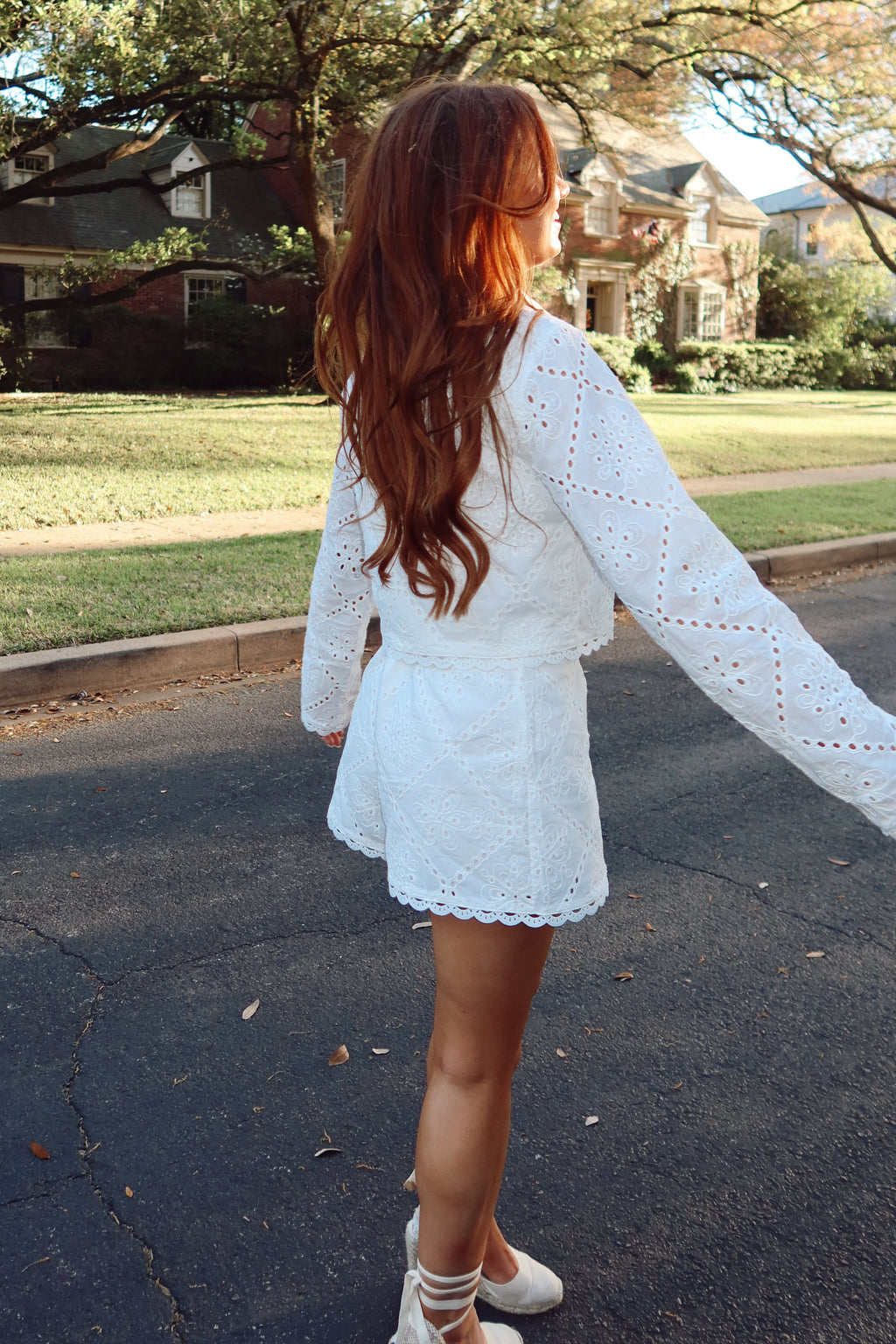 Elise Eyelet Jacket & Shorts Set