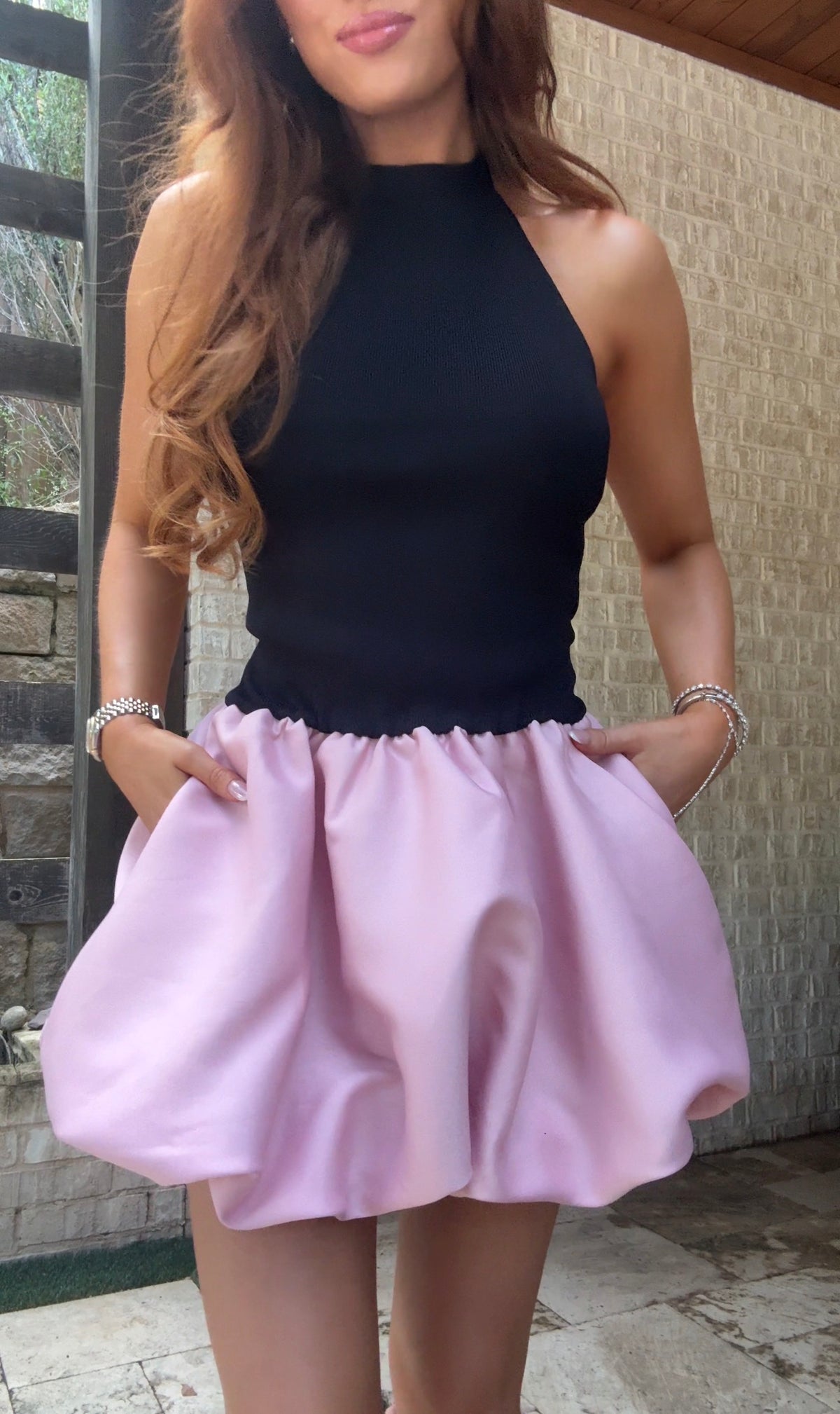 Noir Amour Halter Neck Bubble Dress