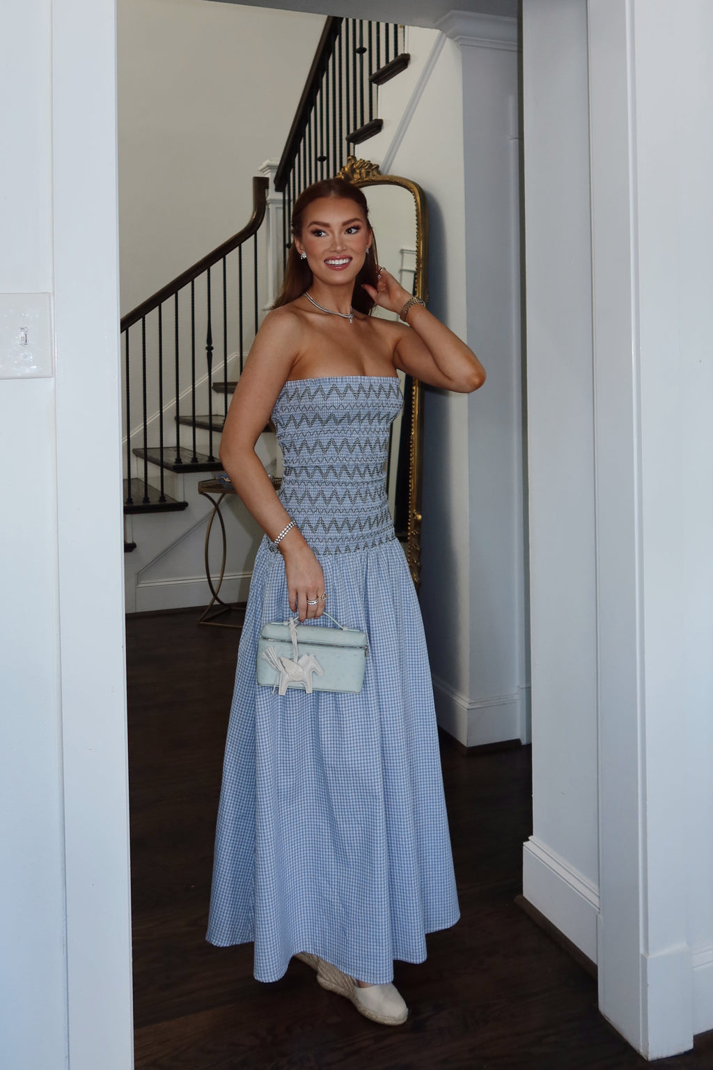 Brandi Plaid Smocked Maxi Dress