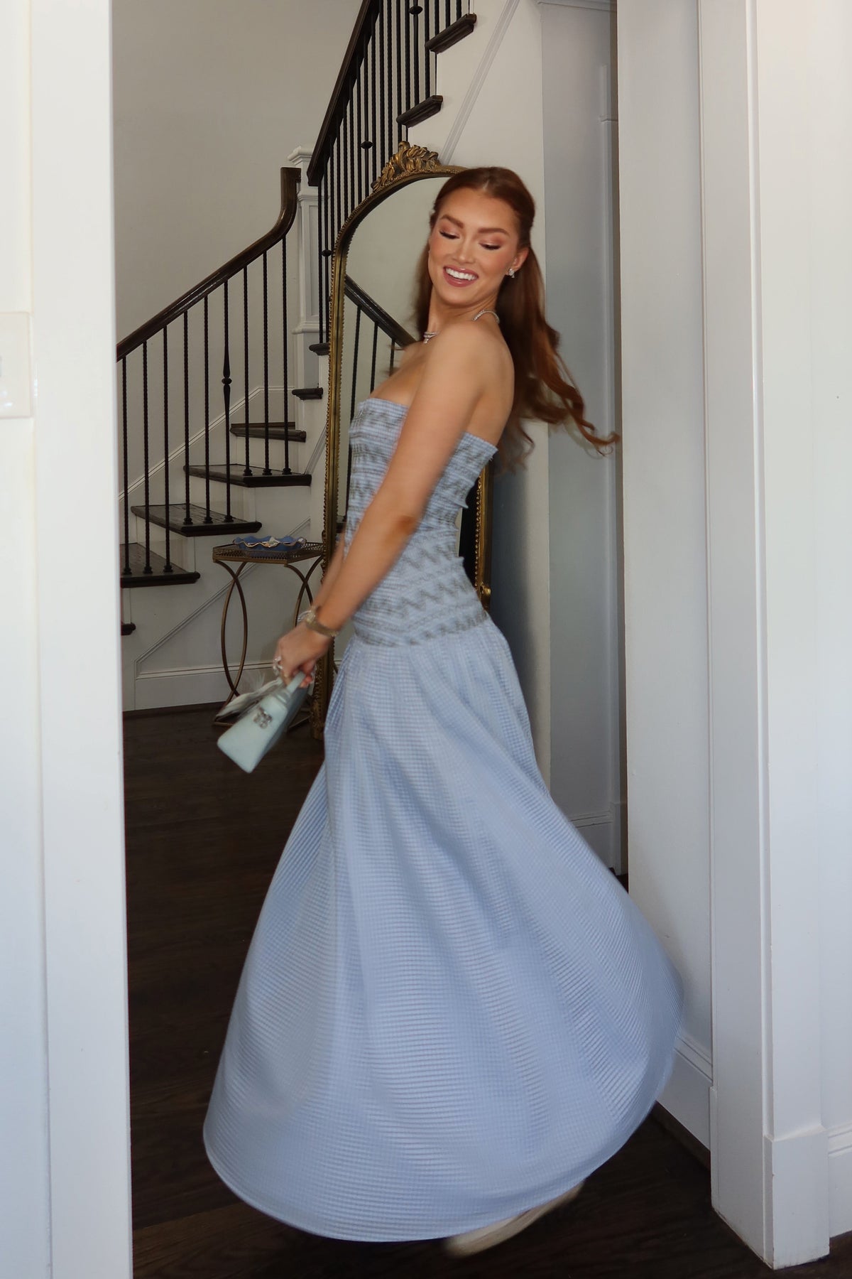 Brandi Plaid Smocked Maxi Dress
