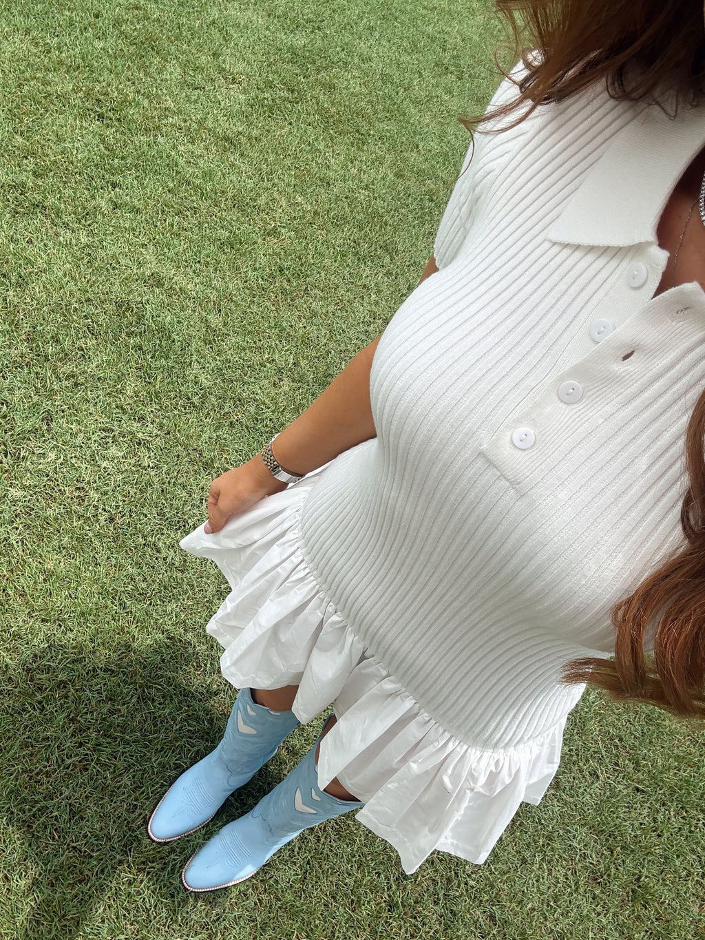 Woods Collared Polo Dress with Flare Hem