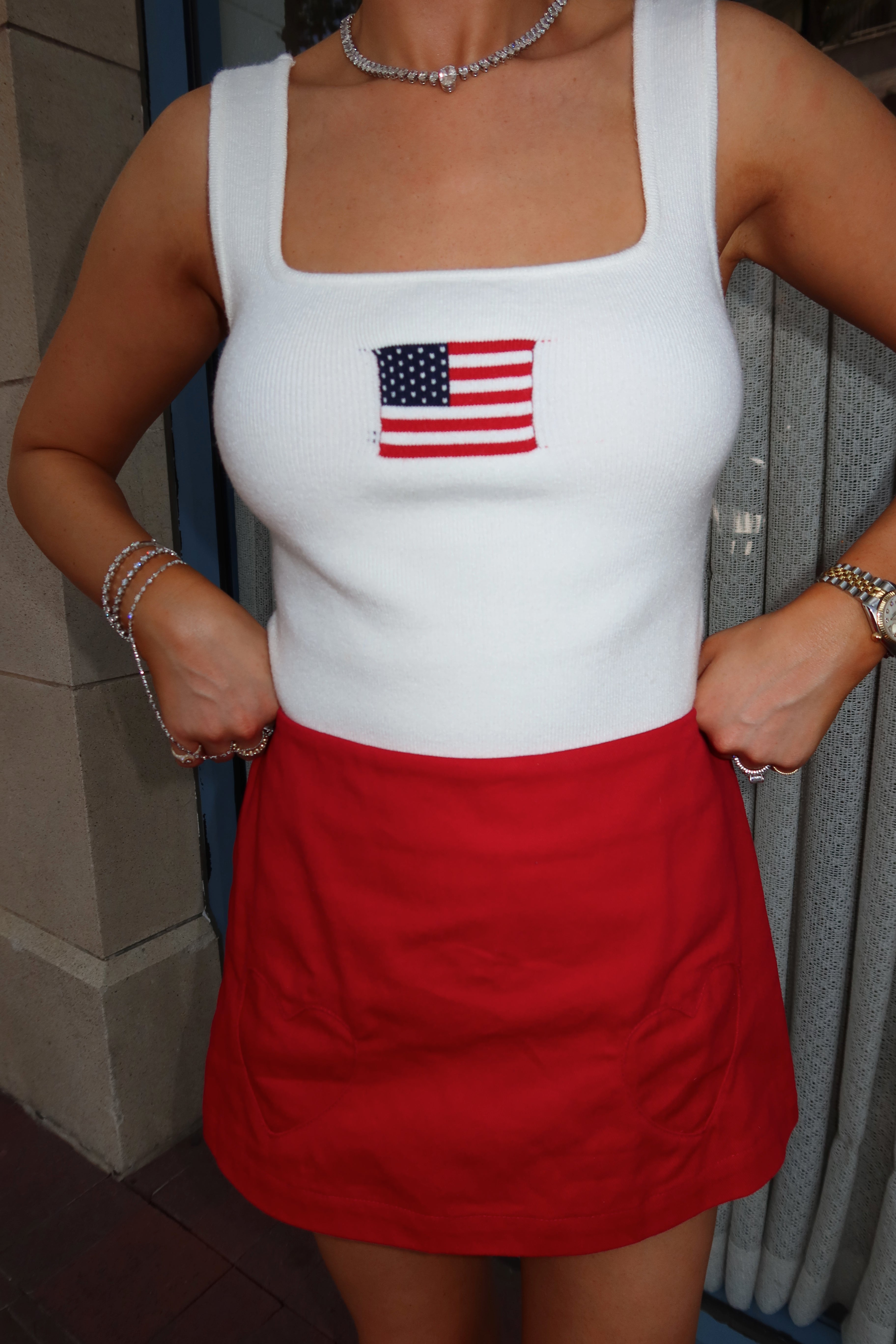 American Girl Knit Flag Tank