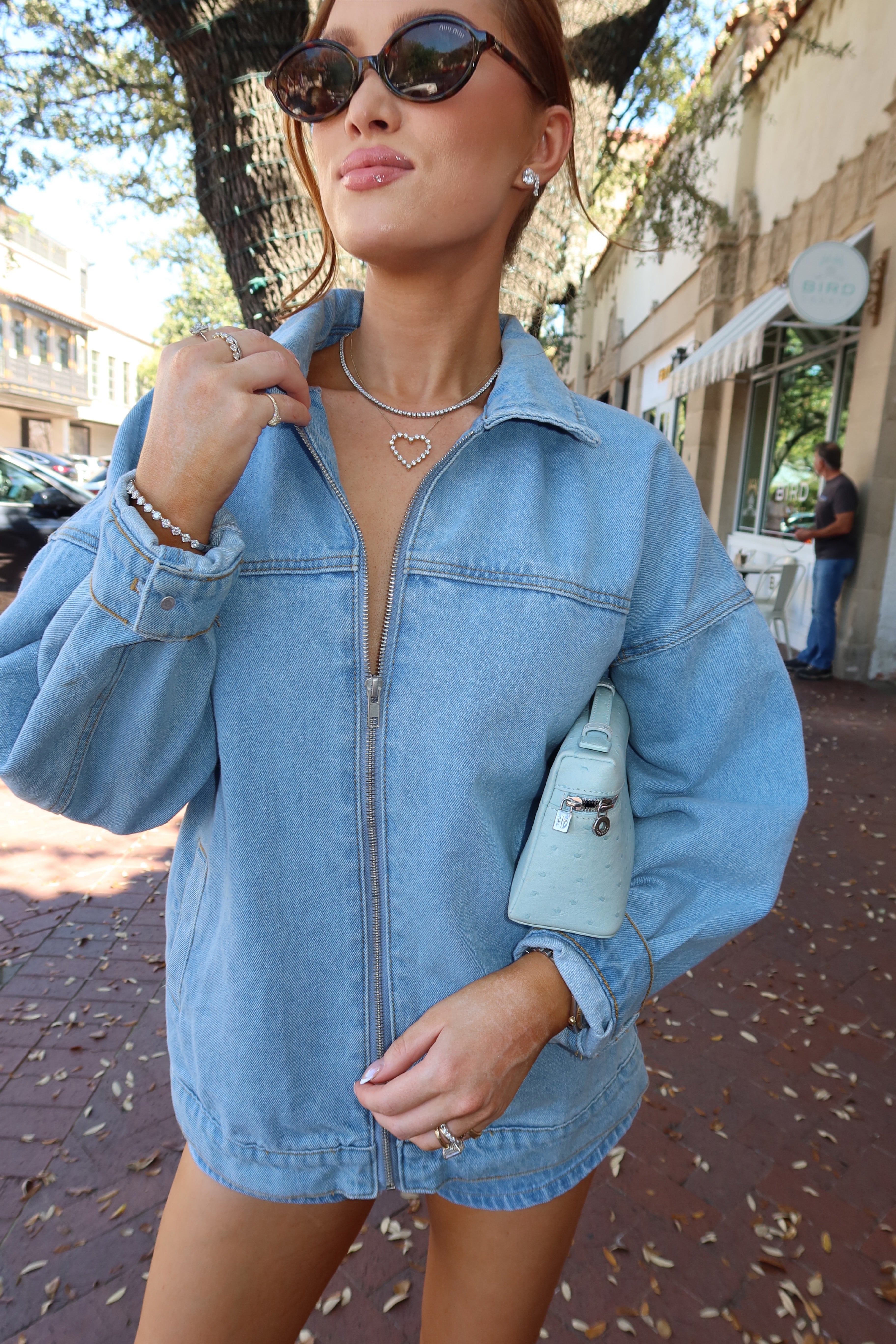 Brianna Oversized Denim Jacket & Short Set (RESTOCK)