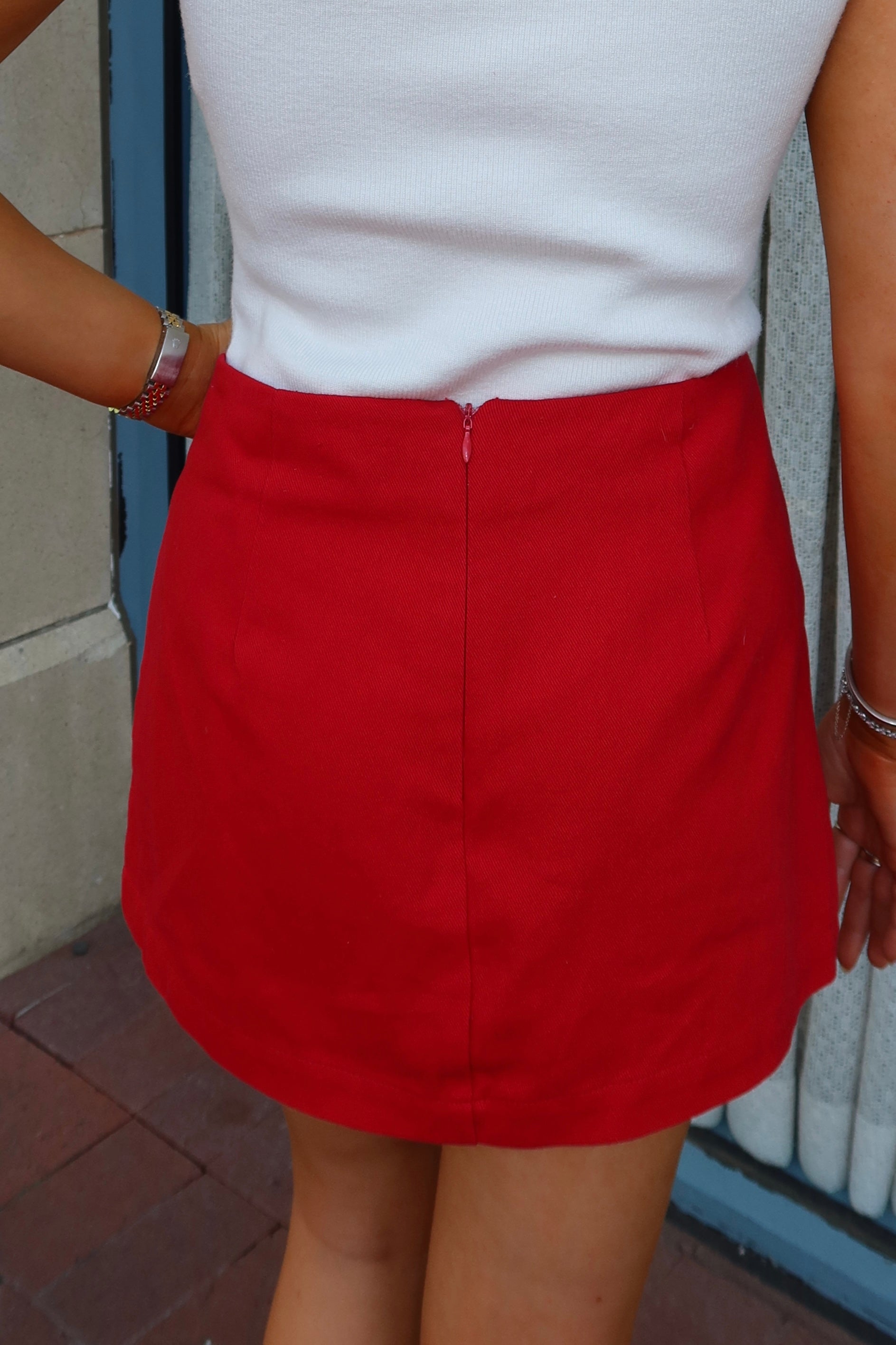 Lover Red Skort with Hearts