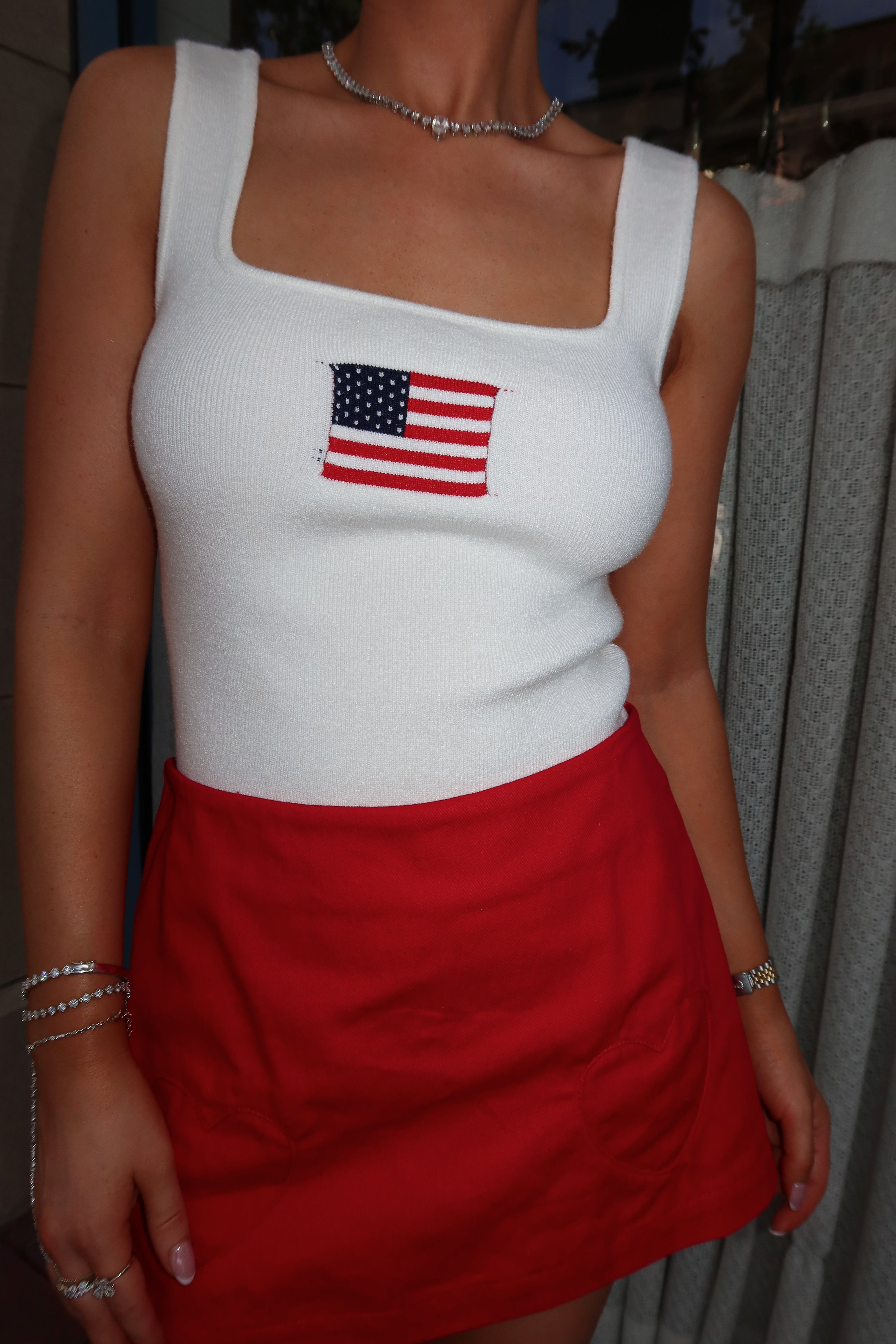 Lover Red Skort with Hearts