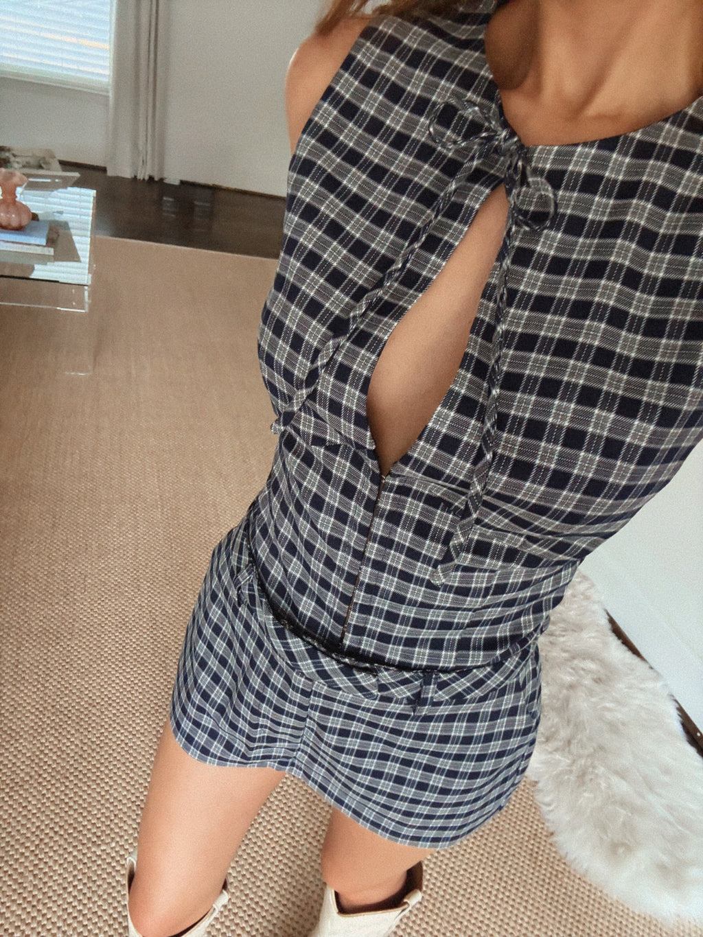 Prescott Plaid Key Hole Top & Skort Set