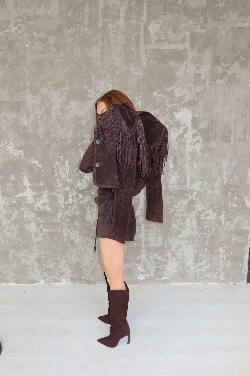 Dakota Suede Fringe Button Front Jacket