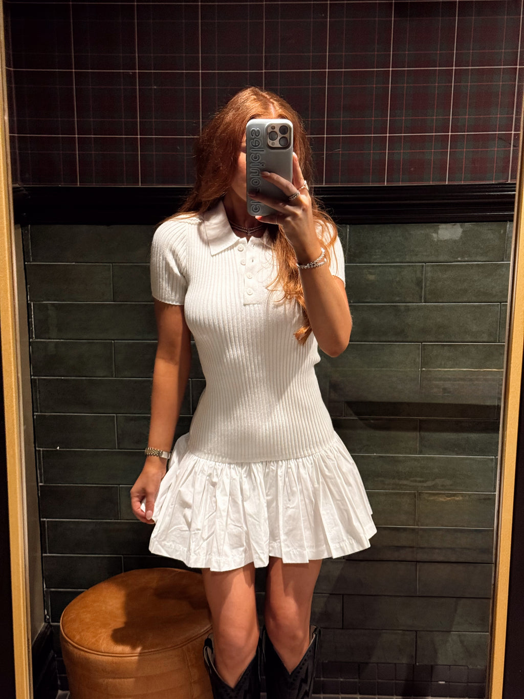 Woods Collared Polo Dress with Flare Hem