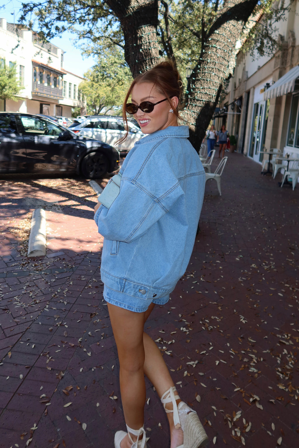 Brianna Oversized Denim Jacket & Short Set (RESTOCK)