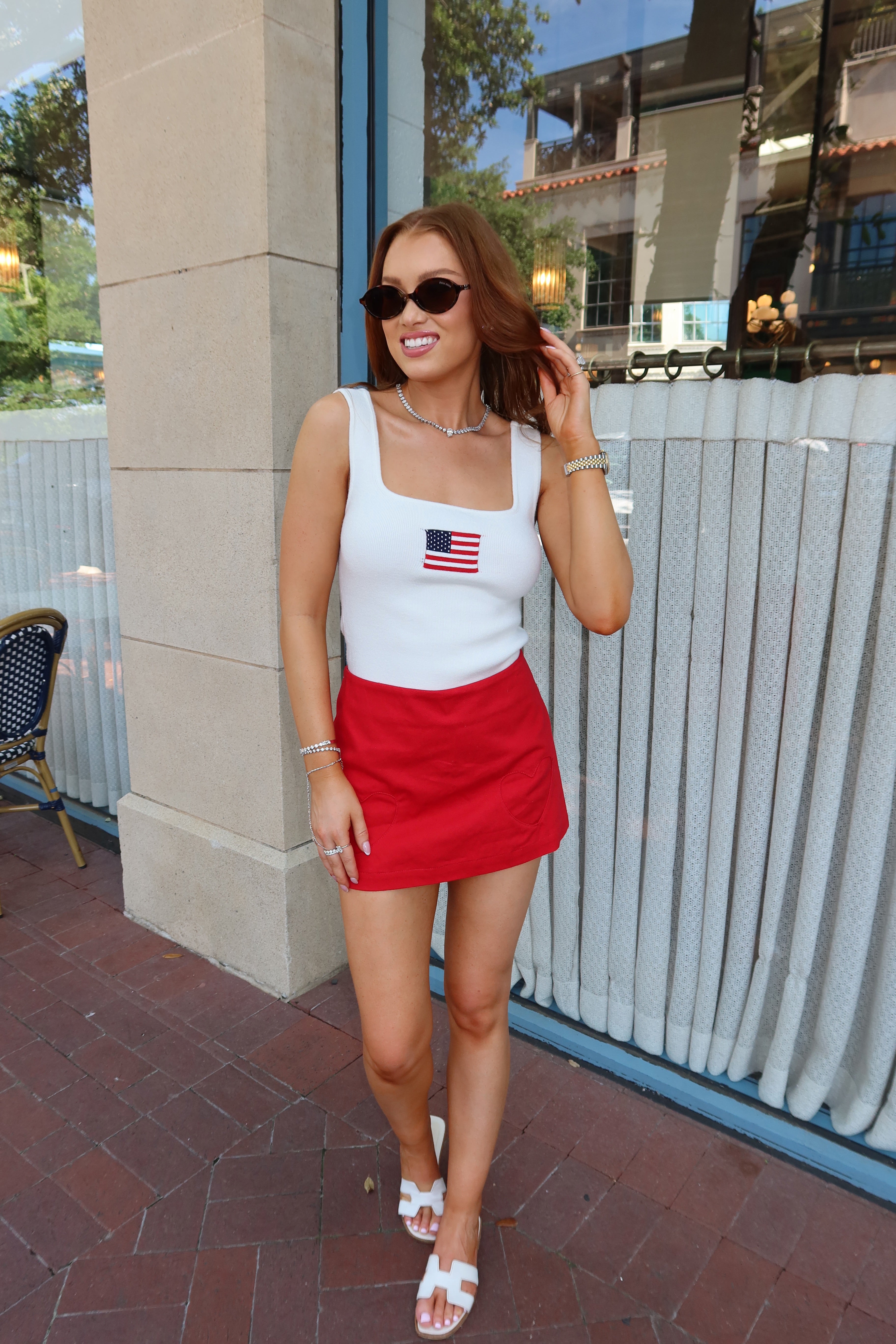 Lover Red Skort with Hearts