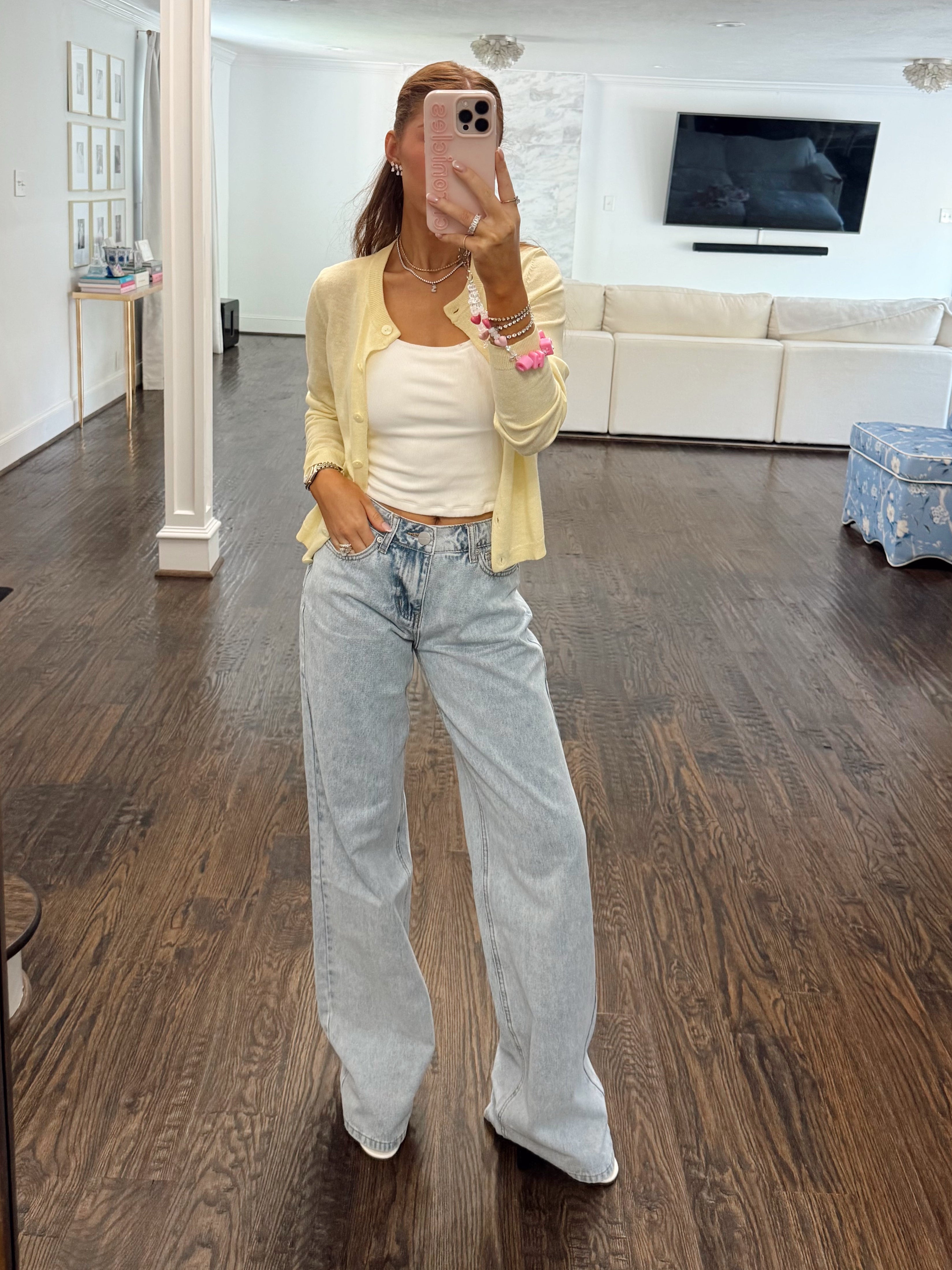 Beurre Knit Button Front Yellow Cardigan