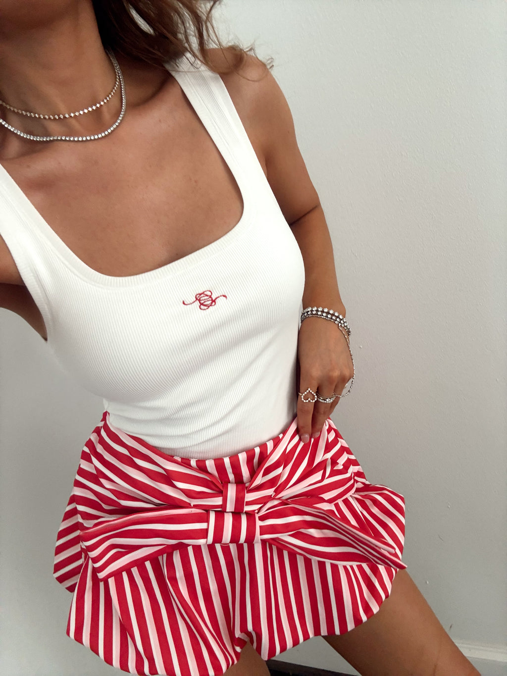 Carter Stripe Bow Bubble Skort