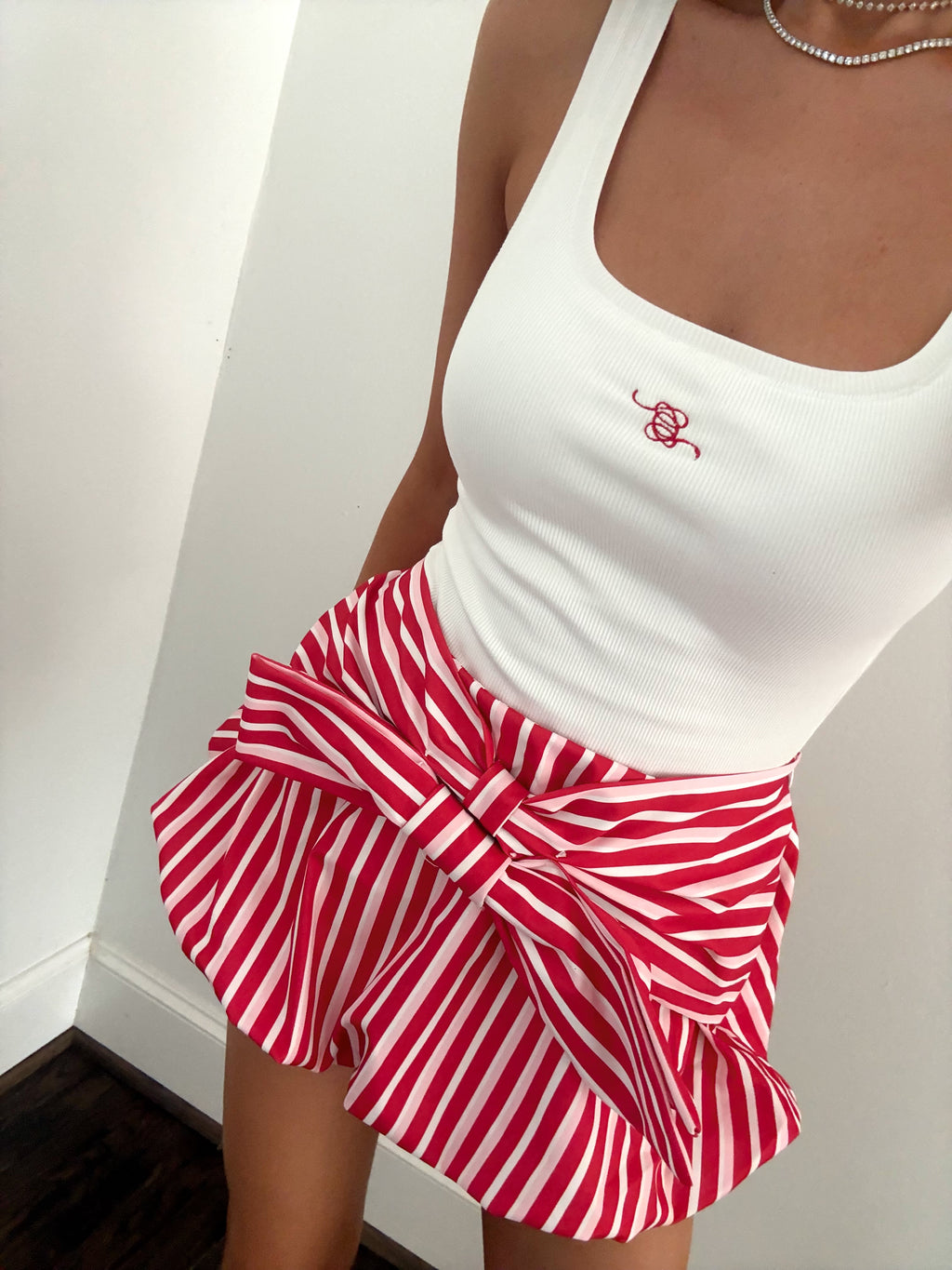 Carter Stripe Bow Bubble Skort