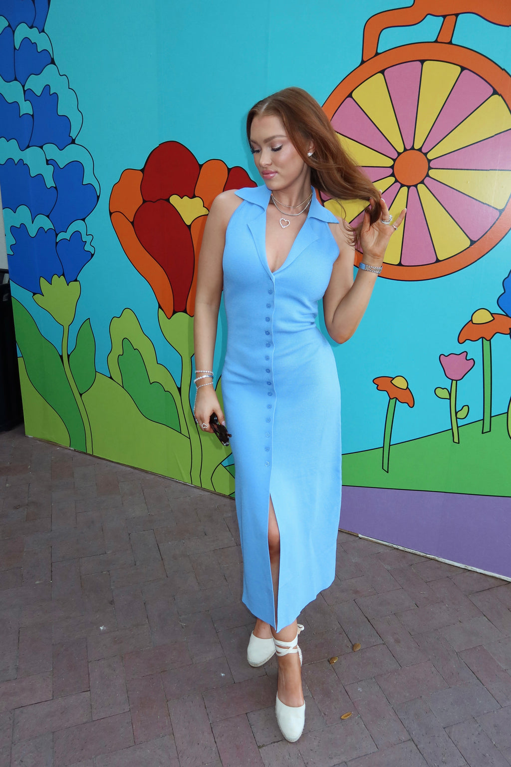 Mallory Collared Knit Midi Dress