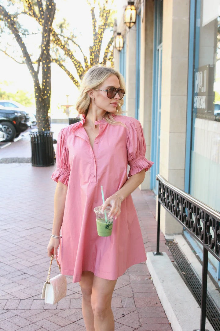 Kate Puff Sleeve Poplin Dress (RESTOCK)