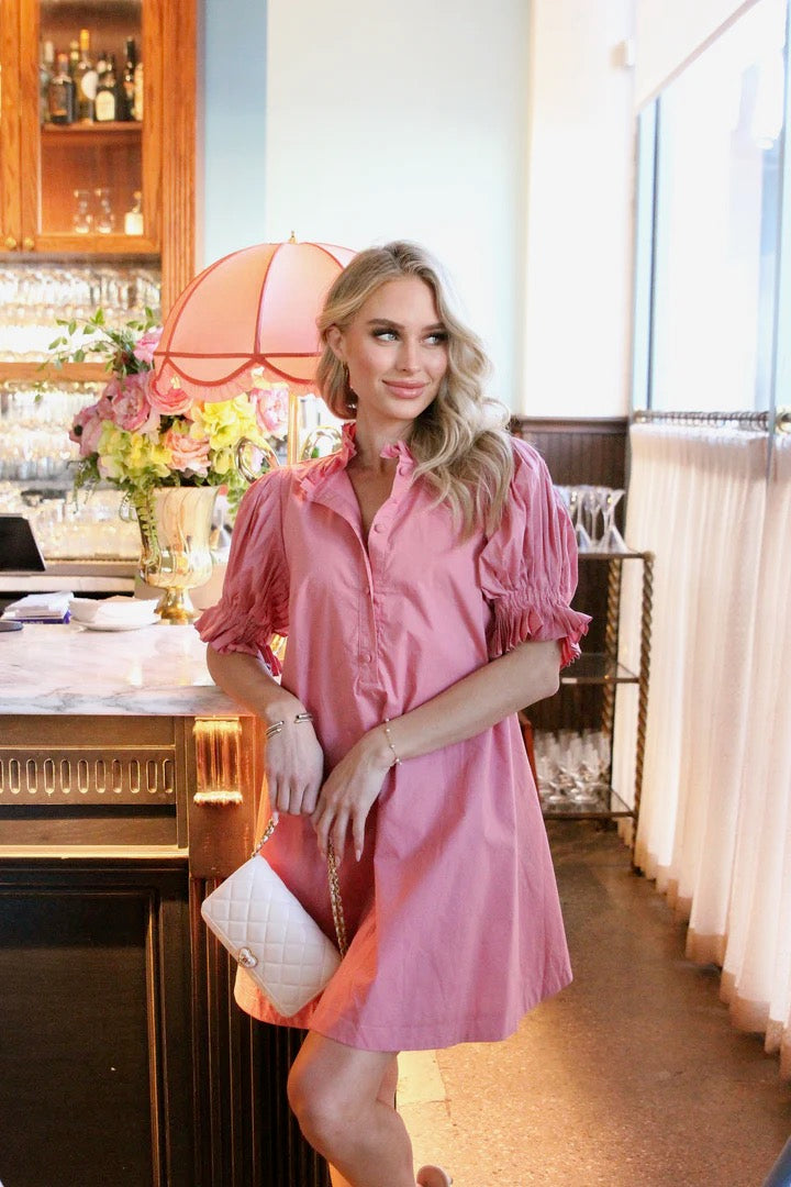 Kate Puff Sleeve Poplin Dress (RESTOCK)