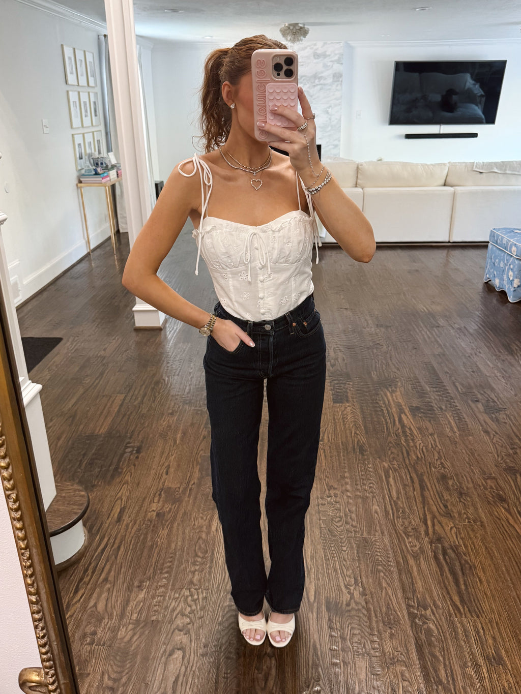 Grace Scallop Eyelet Top