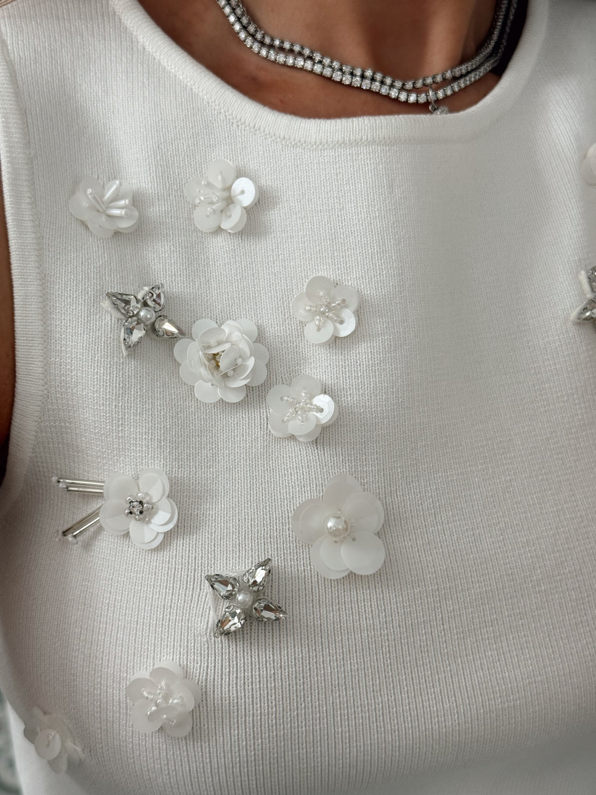Ophelia Floral Embellished Beaded Top