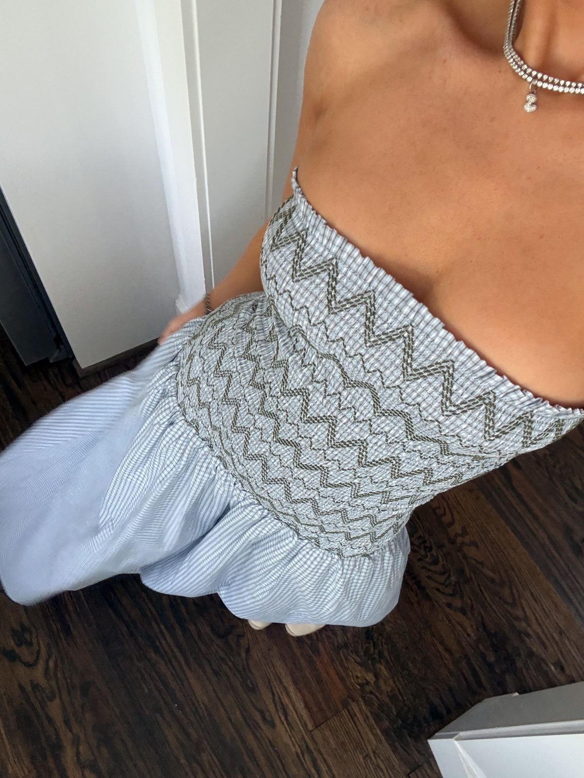 Brandi Plaid Smocked Maxi Dress