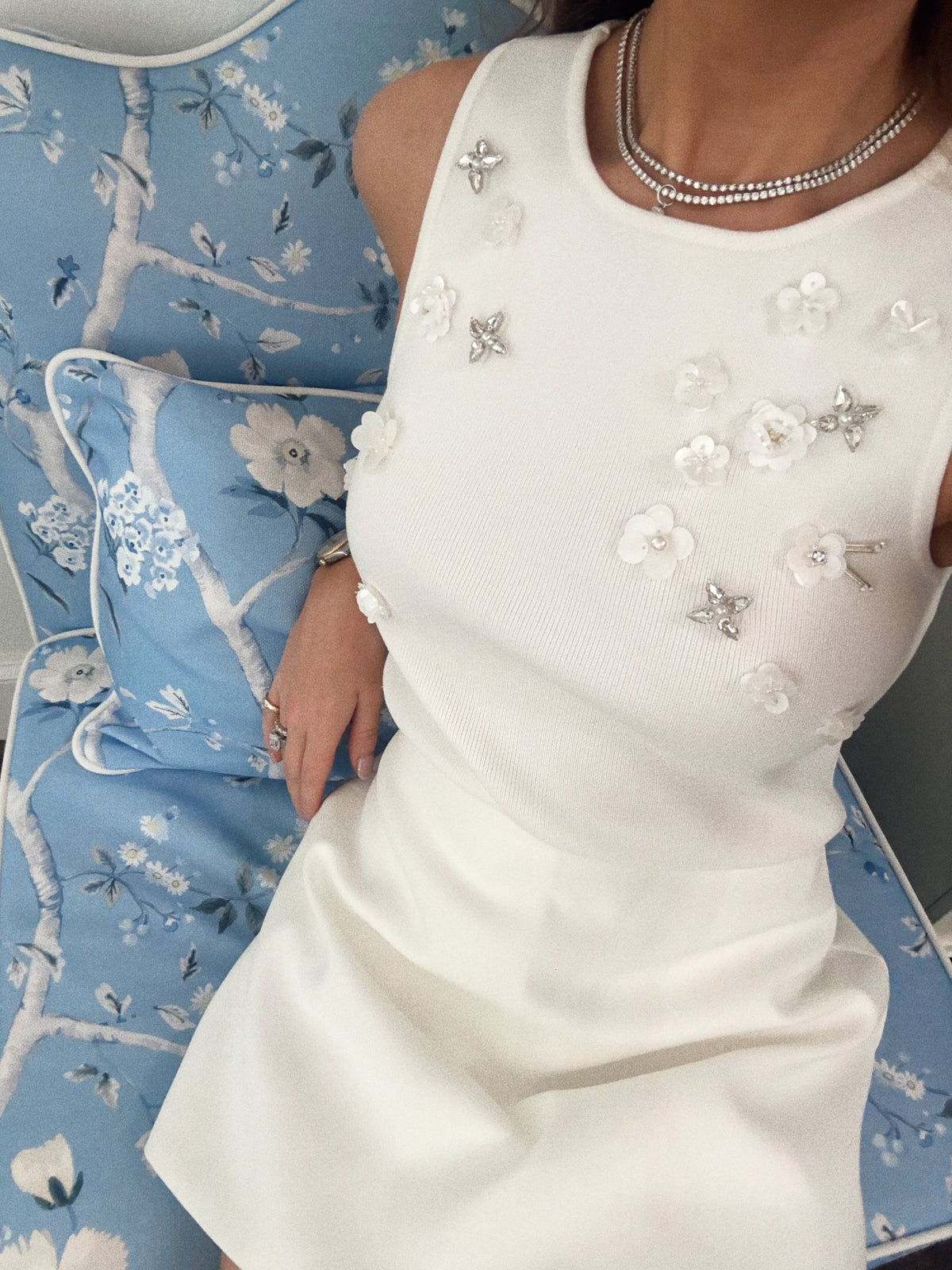 Ophelia Floral Embellished Beaded Top