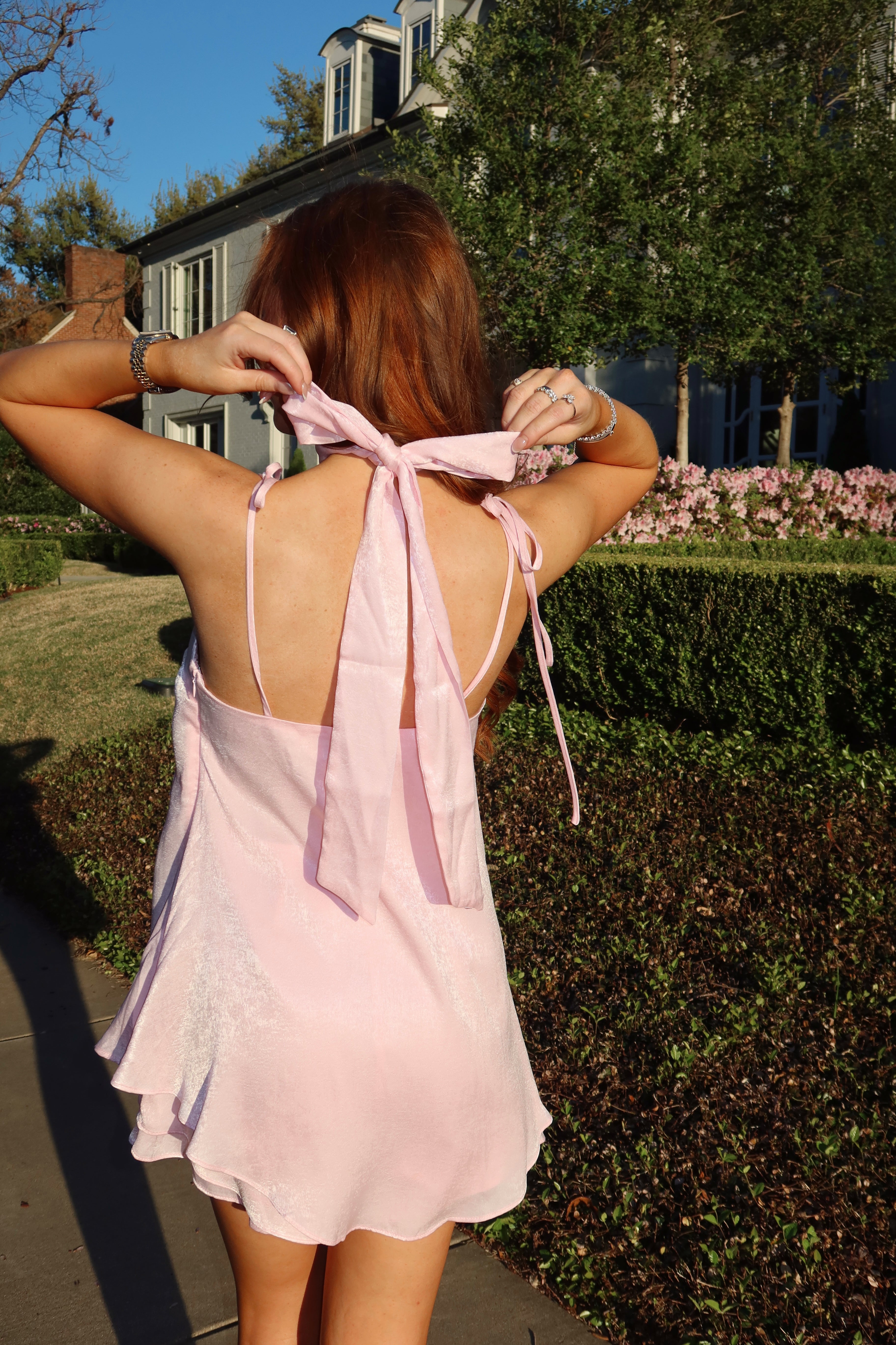 Baby Doll Romper with Neck Sash