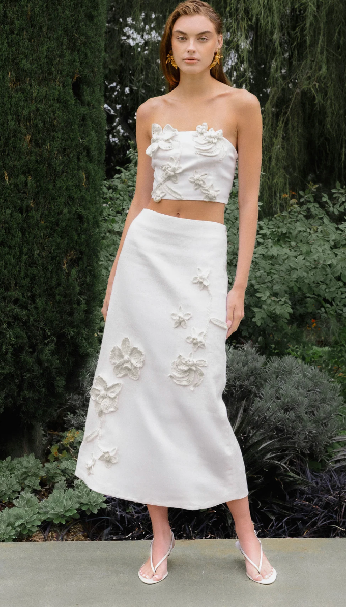 Fleur Crochet Flower Maxi Skirt Set