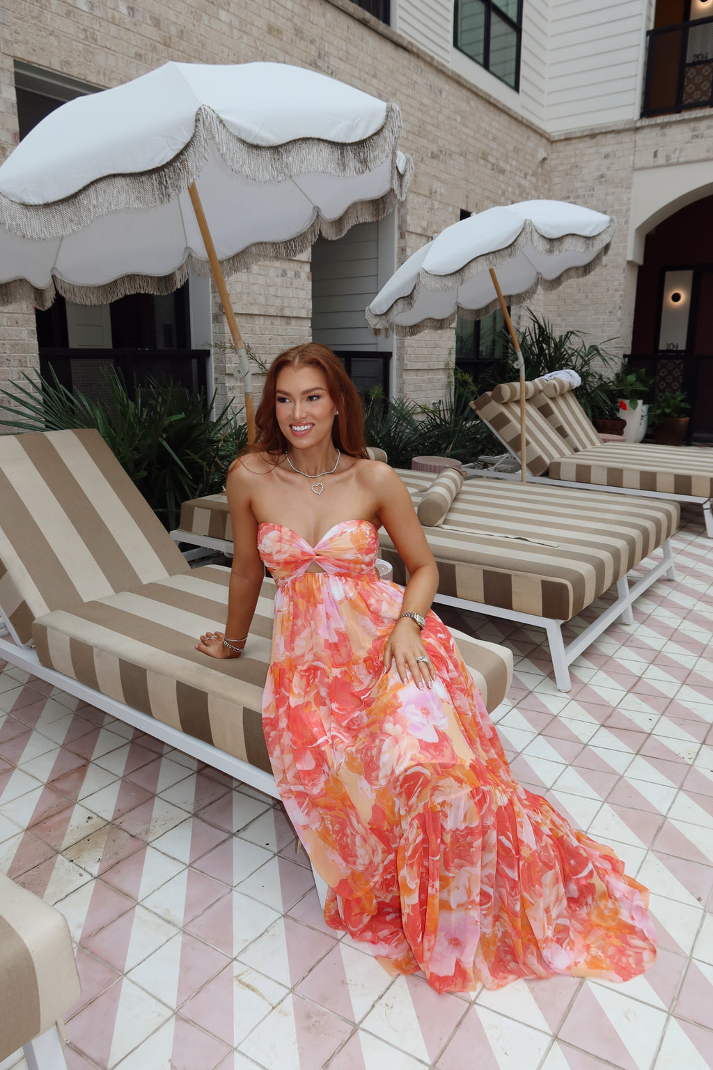 Bellini Low Back Floral Maxi Dress