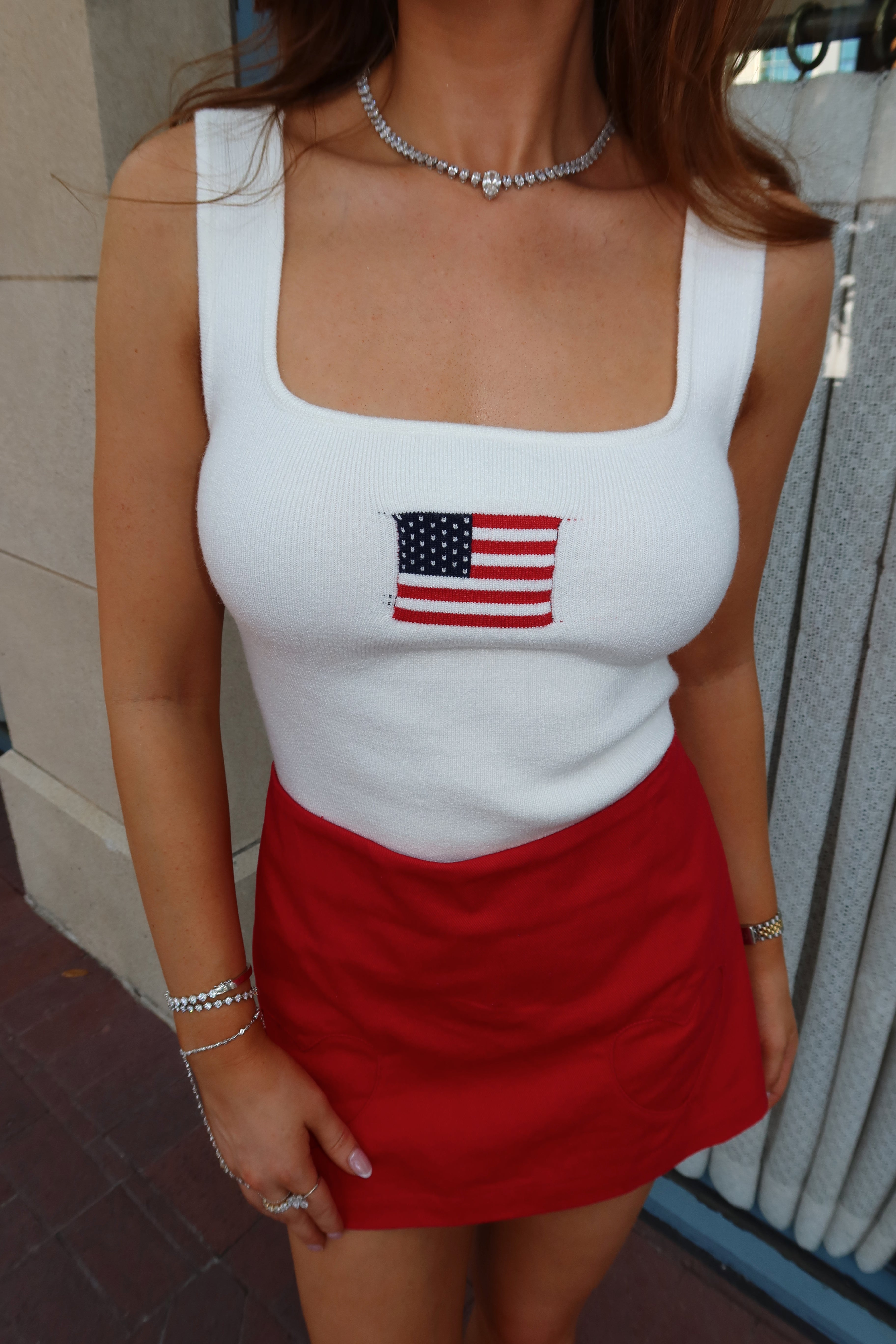 American Girl Knit Flag Tank