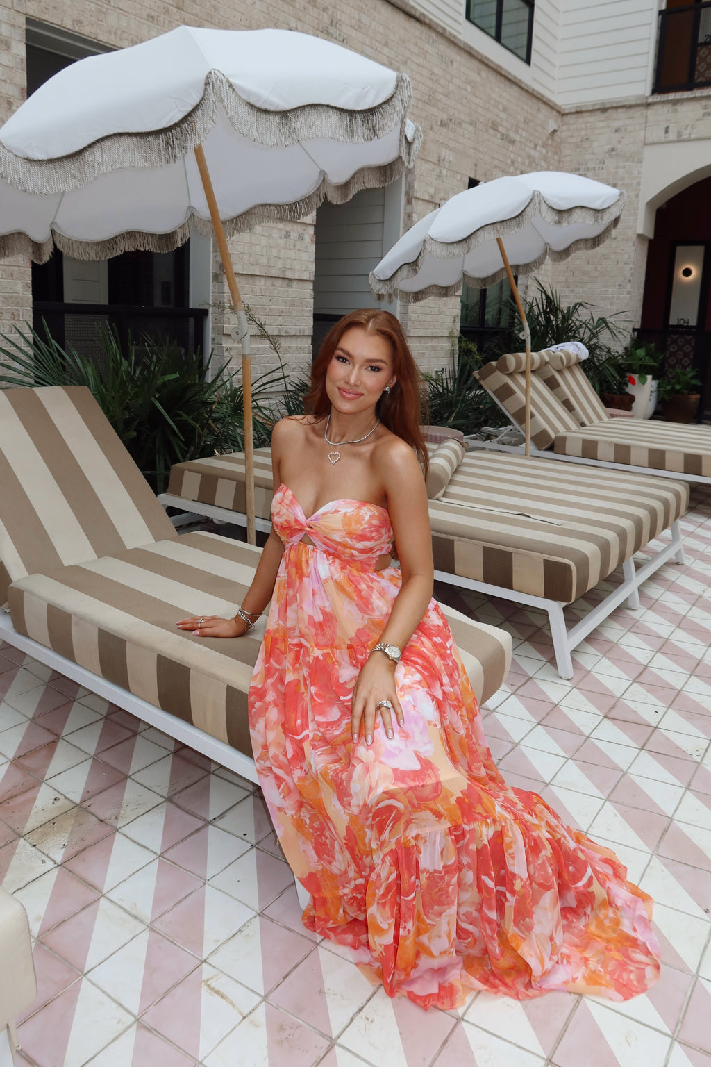 Bellini Low Back Floral Maxi Dress