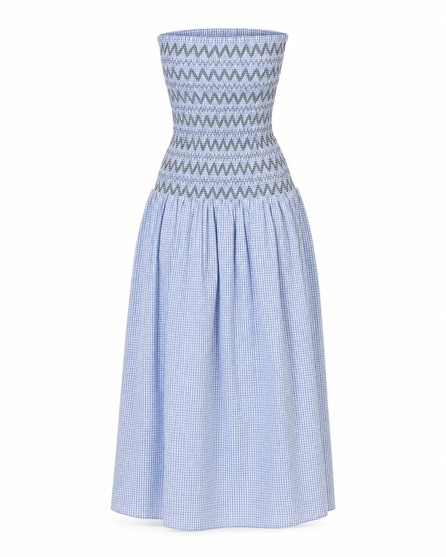 Brandi Plaid Smocked Maxi Dress