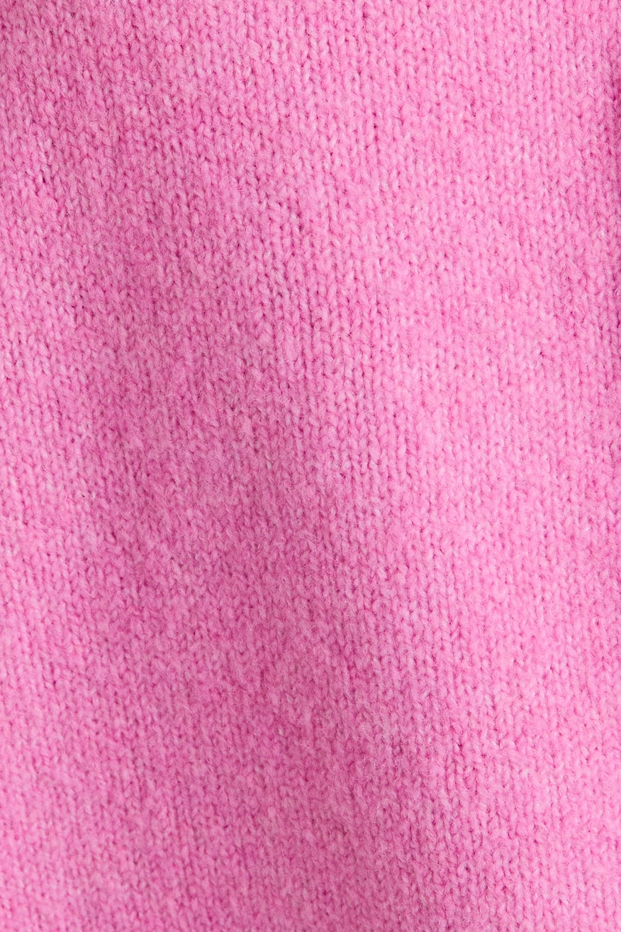 Pink Crewneck Cardigan
