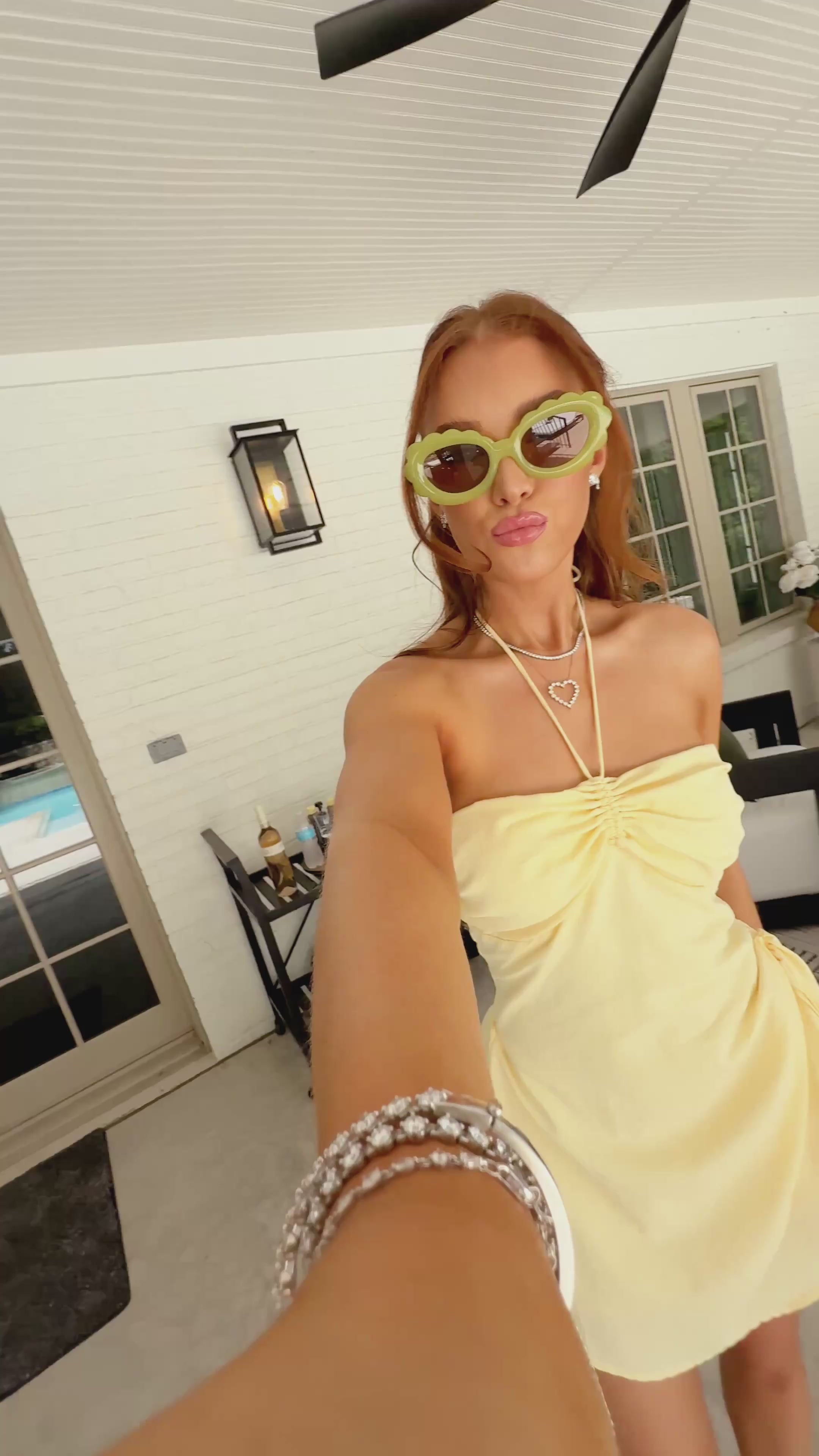 Mattie Ruched Halter Butter Yellow Mini Dress
