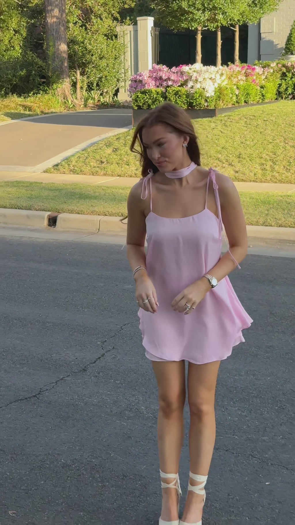 Baby Doll Romper with Neck Sash